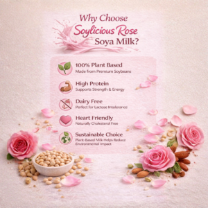 Soylicious Soya Milk – Rose Flavour | 100% Plant-Based | Dairy-Free | High Protein Vegan Drink - Image 3